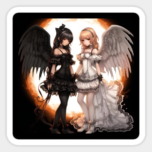 Halloween angel and devil Sticker